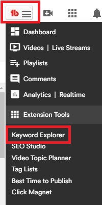 Menu - Keyword Explorer