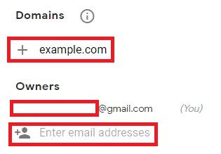 Add domain and email address