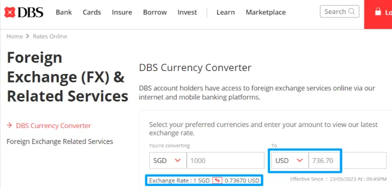 DBS FX Rate